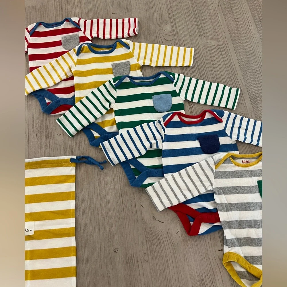 EUC Striped Long-sleeved Bodysuits - Picture 3 of 11